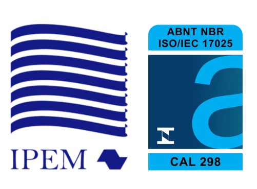 Selos IPEM e ABNT NBR ISO/IEC 17025 — acreditação CAL 0298 da Labmetro